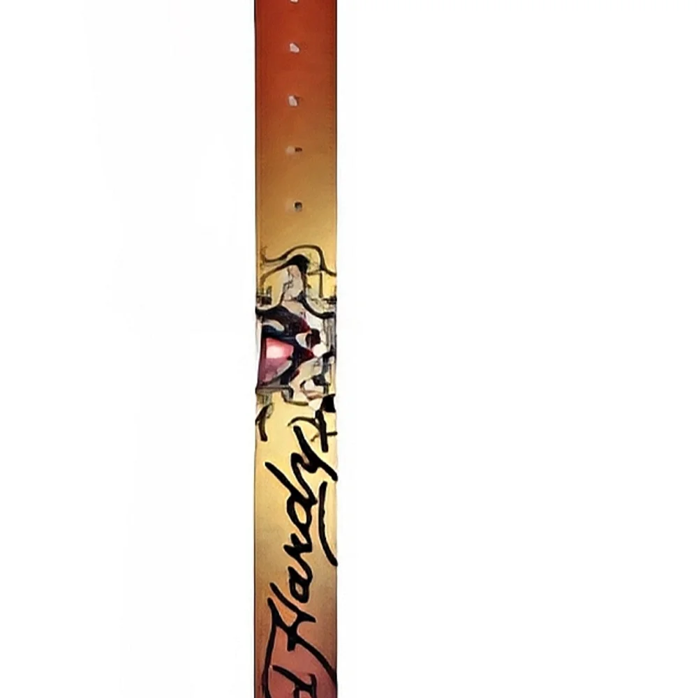 Ed Hardy EH3298 Love Kills Slowly -Kids Brown Gold Leather Belt XL Waist 28